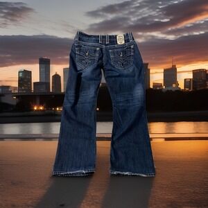 Rock Revival Men's Jeans Corbin Boot From Buckle heavy Stitch Embroidered